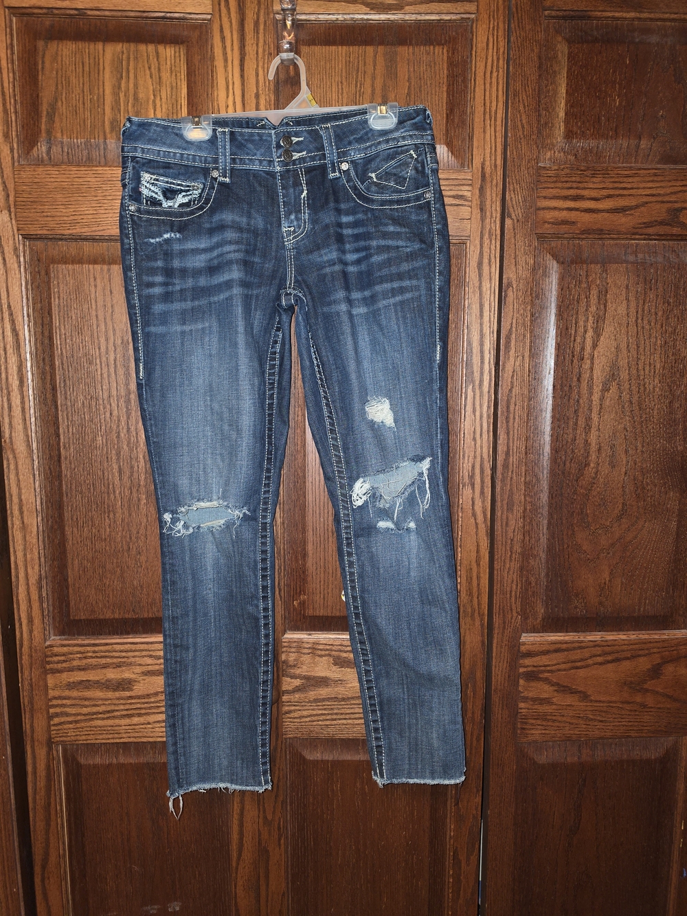 Vigoss Dark Blue Distressed Skinny Jeans